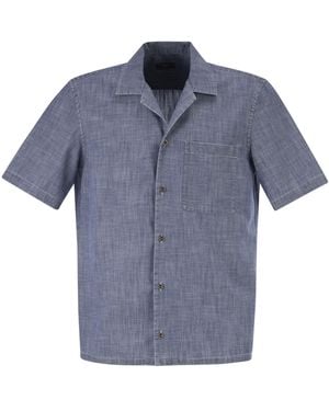 Peserico Chambray Short Sleeve Shirt - Blue