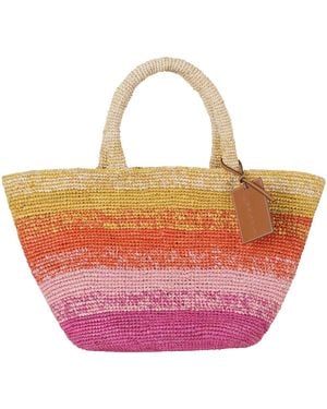 Manebí Manebí Striped Raffia Shoulder Bag - Pink
