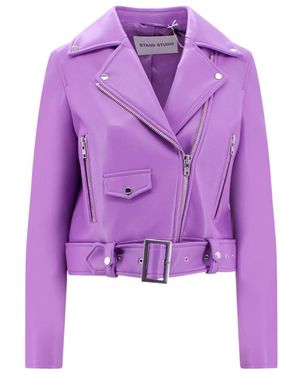 Stand Studio Esmeralda Long Sleeved Biker Jacket - Purple