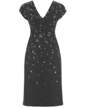 Jil Sander 299 Embellished Felt Dress - Black
