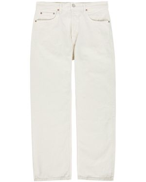 Agolde Mid-Rise Straight Leg Jeans - White