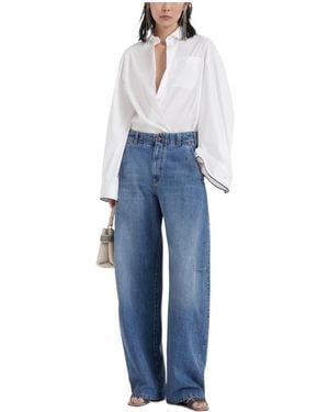 Brunello Cucinelli Wide-Leg Jeans - Blue