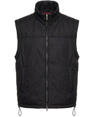 Gucci Monogramme Panelled Zip-Up Vest - Black