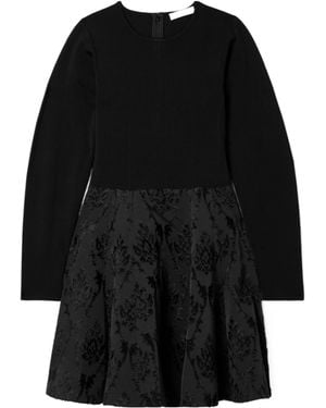 Ulla Johnson Cara Elastic Knit Embroidered Jacquard Mini Dress - Black
