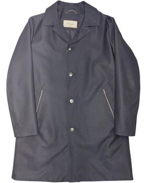 Canali Button-Down Collar Coat - Blue