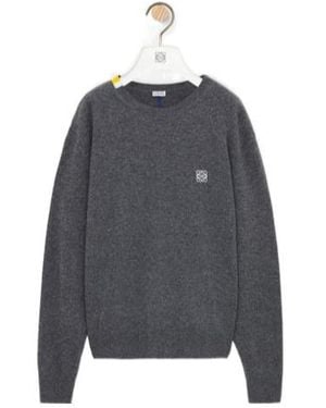 Loewe Two-Tone Intarsia Detailed Jumper - Grey