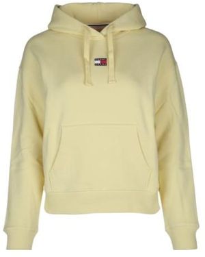 Tommy Hilfiger Tommy Jeans Logo Embroidered Drawstring Hoodie - Yellow