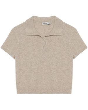Jonathan Simkhai Twila Short-Sleeve Cashmere Polo Shirt - Grey