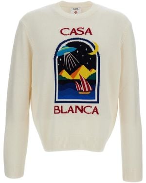 CASABLANCA Long-Sleeved Sweater - White