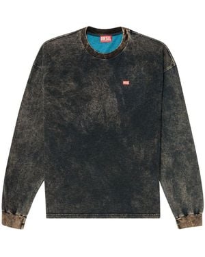 DIESEL Acid-Wash Long-Sleeve T-Shirt - Gray