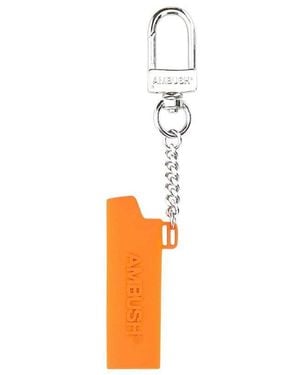 Ambush Logo Embossed Key Ring - White