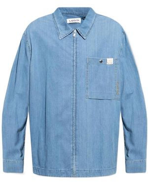 Lanvin Zipper Denim Shirt - Blue