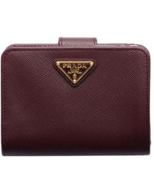 Prada Small Saffiano Leather Wallet - Purple