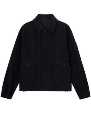 Stone Island Coach Jacket With Anti-Drop Finish - Black