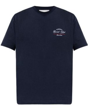 Iceberg Logo Embroidered Crewneck T-Shirt - Blue