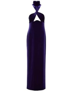 Galvan London Cleveland Velvet Gown - Purple