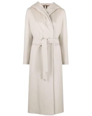 Herno Hooded Virgin-Wool Coat - White