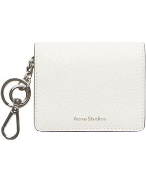 Acne Studios Logo Detailed Bi-Fold Card Case - White