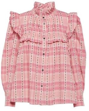Isabel Marant Idety Checked Cotton Blouse - Pink