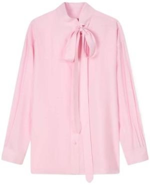 KENZO Long Sleeved Tied-Neck Shirt - Pink