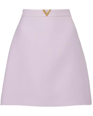 Valentino Wool And Silk Miniskirt - Purple