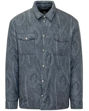 Etro Paisley Buttoned Overshirt - Blue