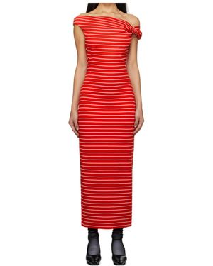 MSGM Striped Midi Dress - Red