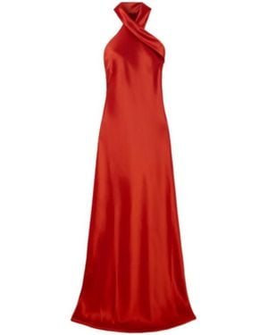 Galvan London Elegant And Minimalist Satin Dress - Red