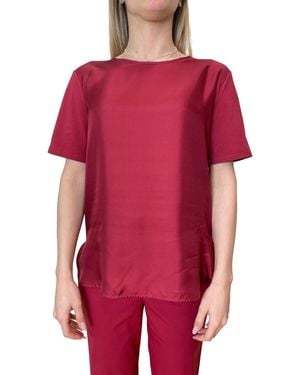 Max Mara Satin-Finish Short-Sleeve T-Shirt - Red