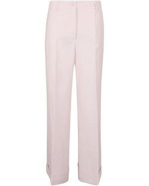 P.A.R.O.S.H. Mid-Waist Wide-Leg Trousers - Pink