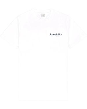 Sporty & Rich Short-Sleeved T-Shirt With Logo Detailing - White