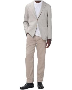 ZEGNA Chevron-Pattern Single-Breasted Blazer - Grey