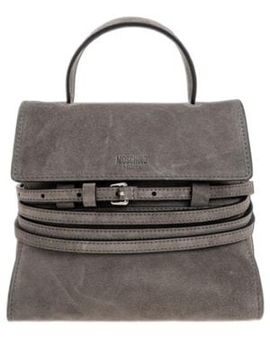 Moschino Tie Me Buckle-Strap Mini Bag - Grey