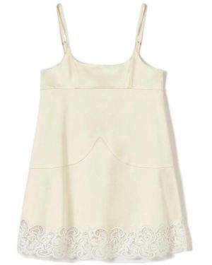 Stella McCartney Lace-Trim Satin Mini Dress - Natural