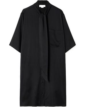 Stella McCartney Dhort-Sleeved Tie-Fastened Dress - Black