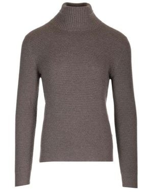 Tagliatore Long-Sleeved Turtleneck Jumper - Brown