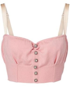 Dolce & Gabbana Embellished Cropped Silk-Blend Vest - Pink