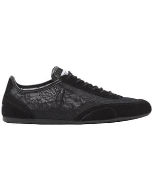 Jimmy Choo Lace-Panelled Flat Casual Shoes - Black