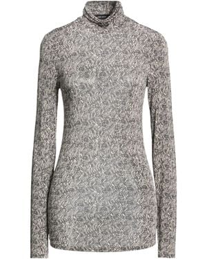 Isabel Marant Zebra Print Long-Sleeve Turtleneck Tee - Gray