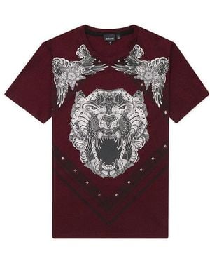 Just Cavalli T-Shirt With Round Neck And Short Sleeves - Red
