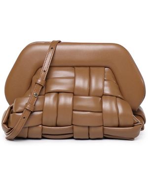 THEMOIRÈ Tia Basket Weaved Clutch Bag - Brown
