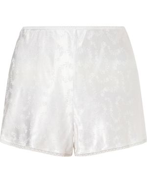 Doen Loren Floral Jacquard Shorts - White