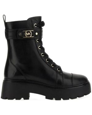 MICHAEL Michael Kors Logo Plaque Zipped Boots - Black