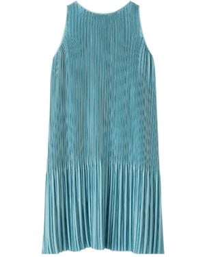 JOSEPH Rida Pleated Satin Dress - Blue