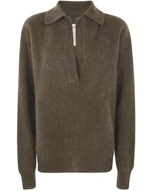 Uma Wang Long-Sleeved Lapel Jumper - Green