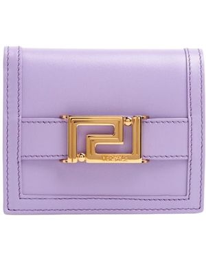 Versace Greca Goddess Bi-Fold Wallet - Purple
