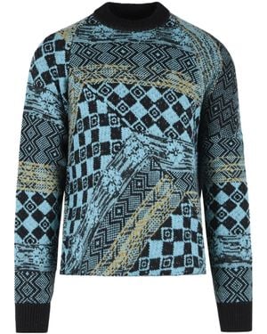 Dries Van Noten Macos Crewneck Knitted Sweater - Blue