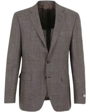 Canali Two Piece Checked Suit - Gray