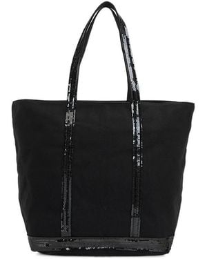 Vanessa Bruno Logo Canvas Shoulder Bag - Black