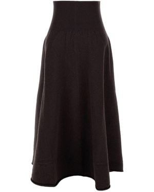 Extreme Cashmere A-Line Cashmere Midi Skirt - Black